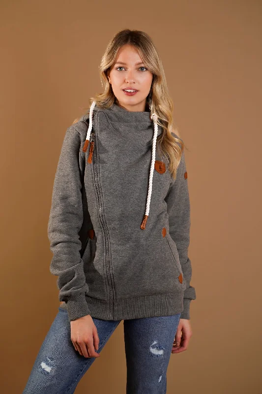 Athena Dark Heather Grey Hoodie