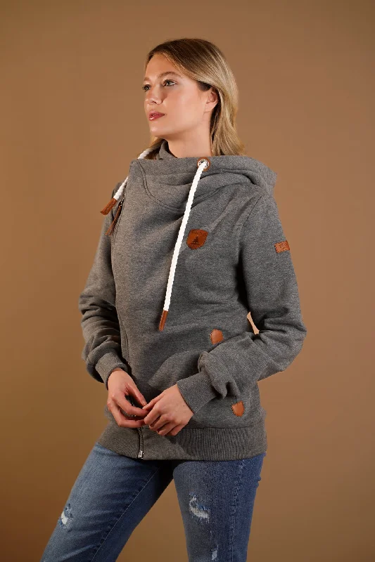 Athena Dark Heather Grey Hoodie