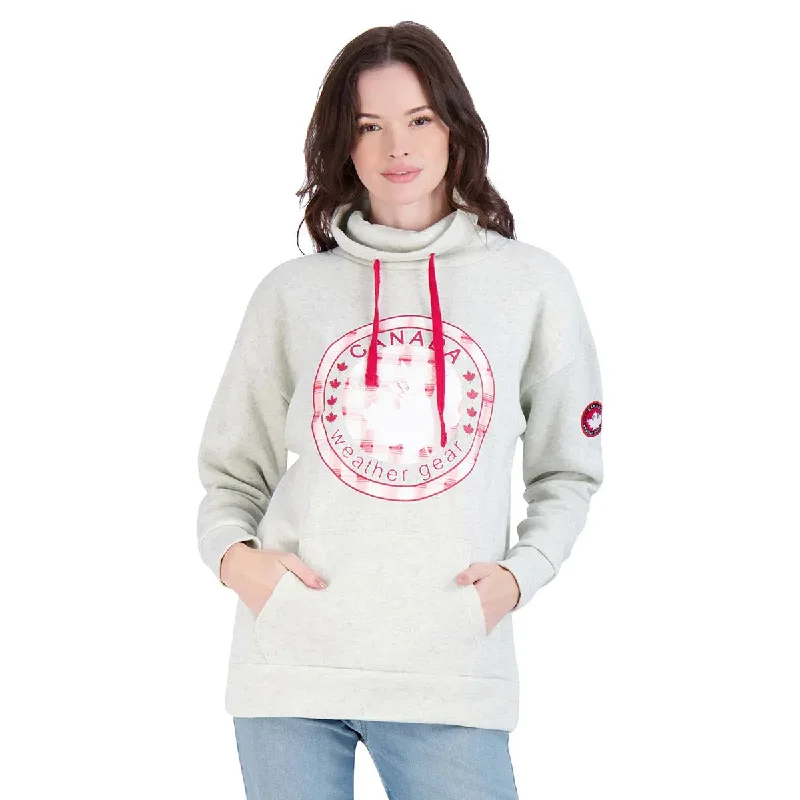 Canada Weather Gear Women's Logo Printed Cowl Neck Fleece Hoodie