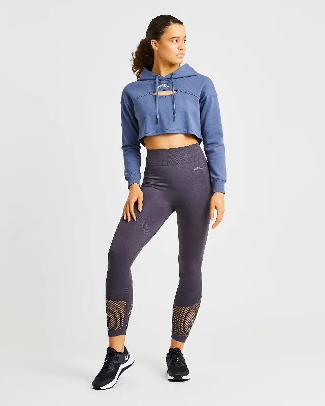 Everyday Cutout Crop Hoodie - Slate Blue