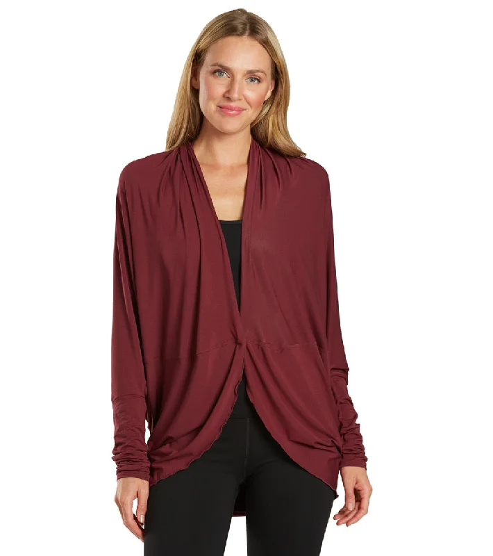 Everyday Yoga Bodhi Solid 2 in 1 Cardigan Zinfandel