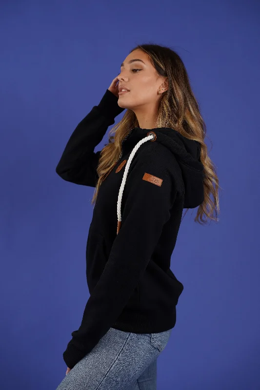 Hera Black Zip Hoodie