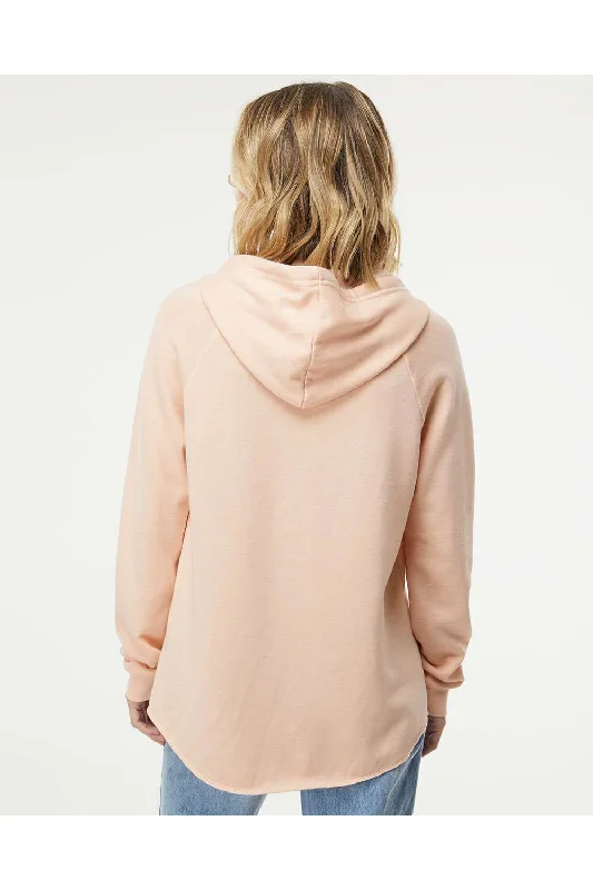 Independent Trading Co. Womens California Wave Wash Hooded Sweatshirt Hoodie - Blush Pink - NEW