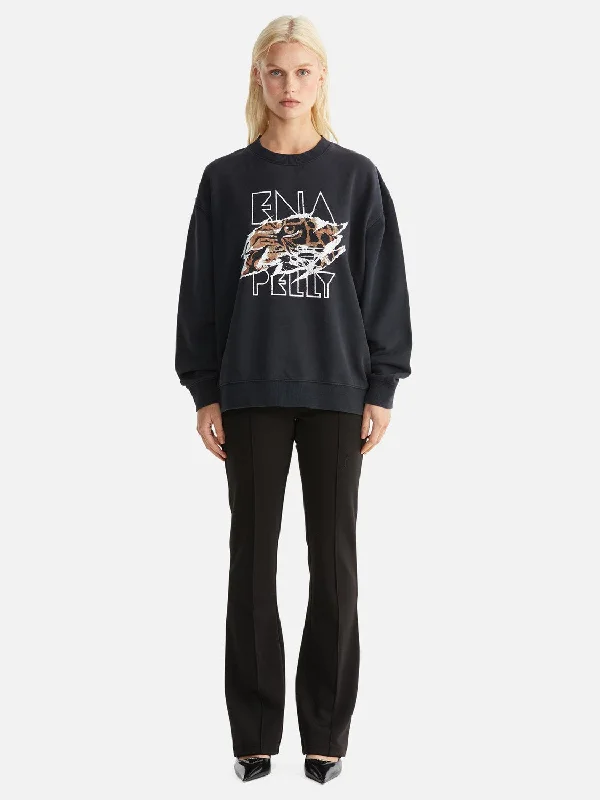 Lilly Oversized Sweat Tigers Eye - Vintage Black