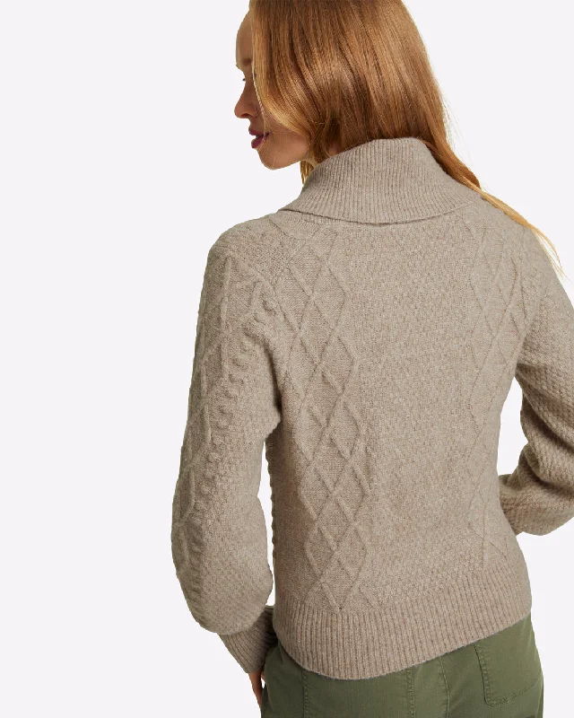 Marled Tuxedo Cardigan in Beige