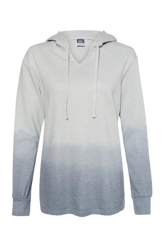 MV Sport Womens French Terry Ombre Hooded Sweatshirt Hoodie - Greyscale - NEW