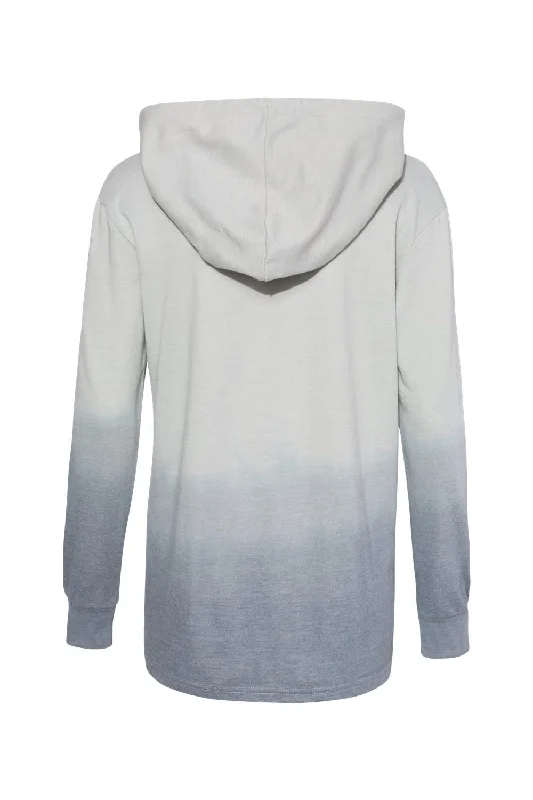 MV Sport Womens French Terry Ombre Hooded Sweatshirt Hoodie - Greyscale - NEW