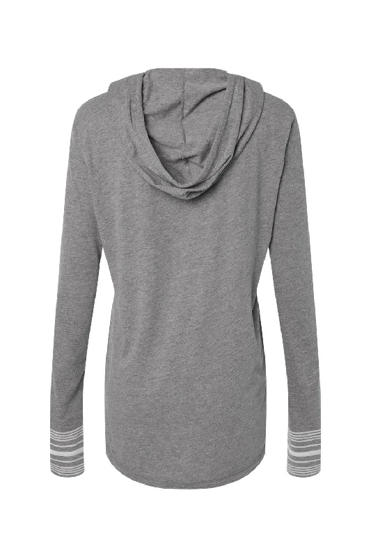 MV Sport Womens Heathered Jersey Hooded T-Shirt Hoodie - Graphite Grey - NEW