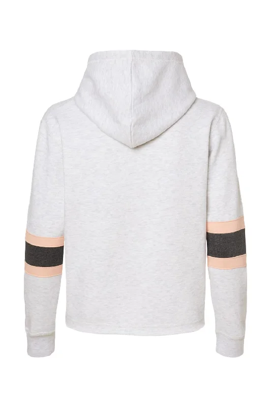 MV Sport Womens Sueded Fleece Thermal Lined Hooded Sweatshirt Hoodie - Ash Grey/Cameo Pink/Charcoal Grey - NEW