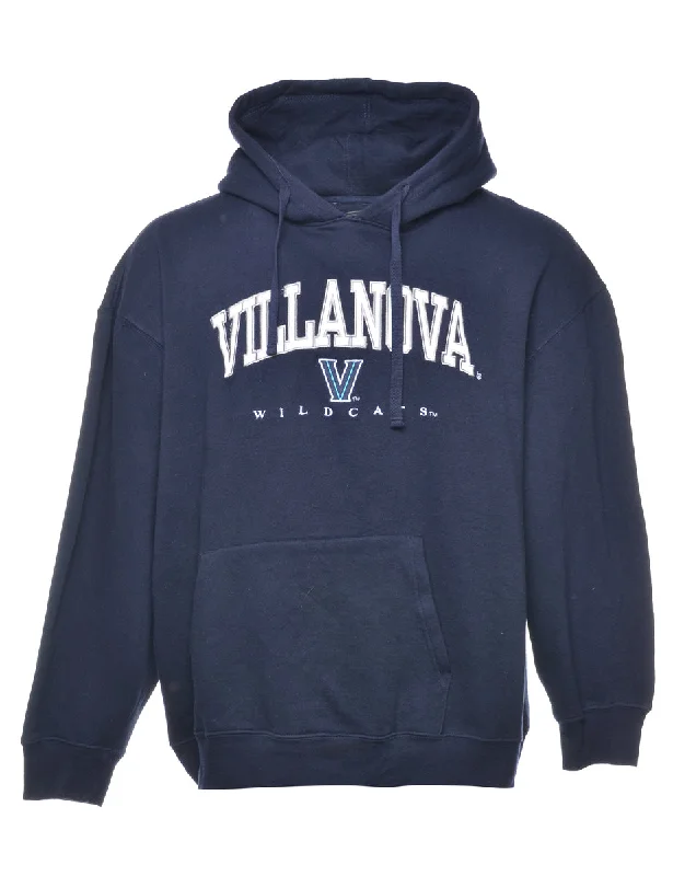 Navy Villanova Printed Hoodie - S