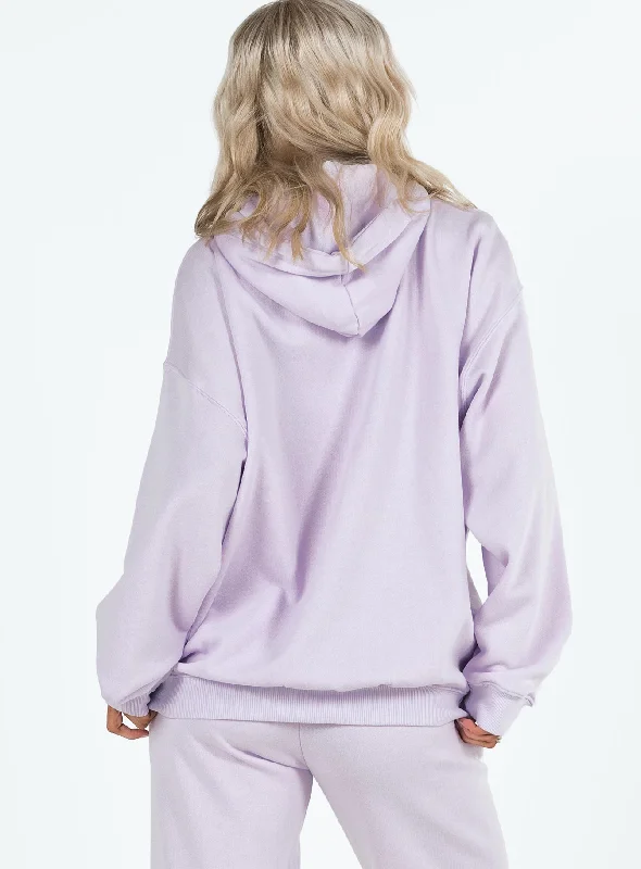 Princess Polly Hooded Sweatshirt Squiggle Text Dusty Mauve / Eggshell