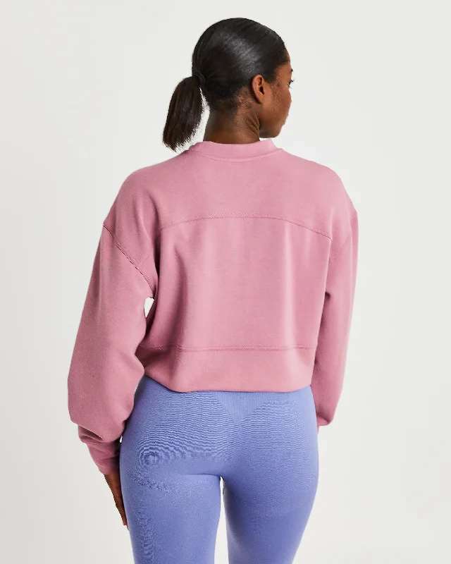 Oversized Crop Jumper - Rose Pink