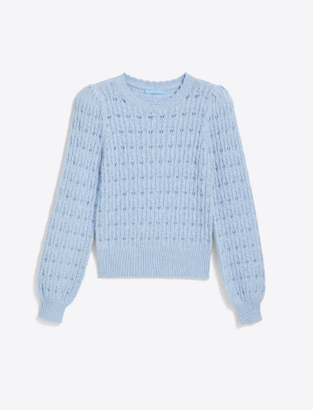 Puff Sleeve Sweater in Pointelle