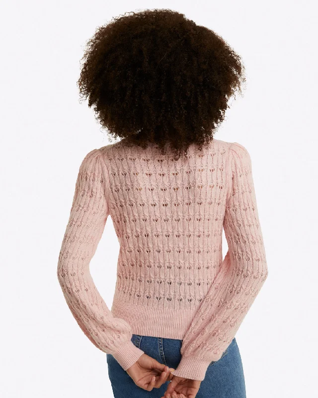 Puff Sleeve Sweater in Pointelle