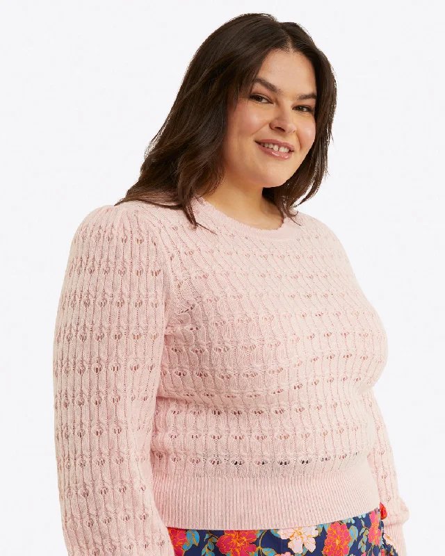 Puff Sleeve Sweater in Pointelle