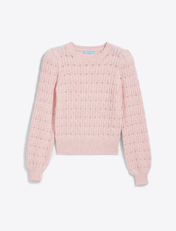 Puff Sleeve Sweater in Pointelle