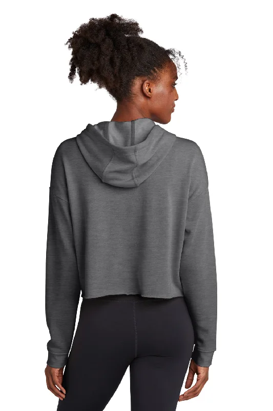 Sport-Tek Womens Moisture Wicking Fleece Crop Hooded Sweatshirt Hoodie - Heather Dark Grey