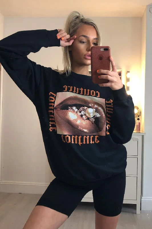 Couture Graphic Oversized Sweatshirt