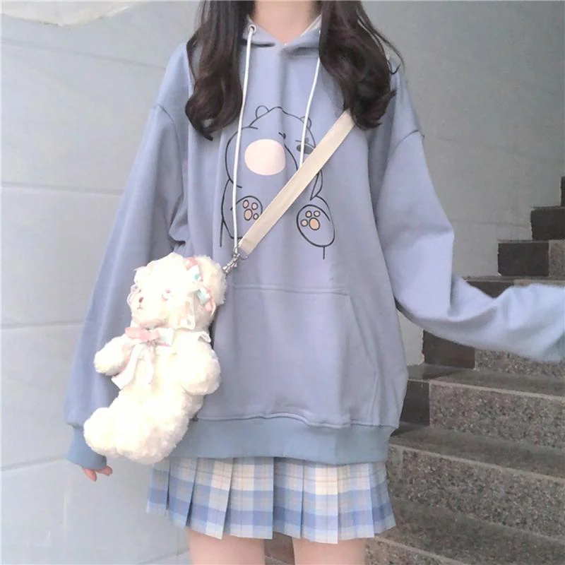 Women's Kawaii Cute Polar Bear Loose Hoodies