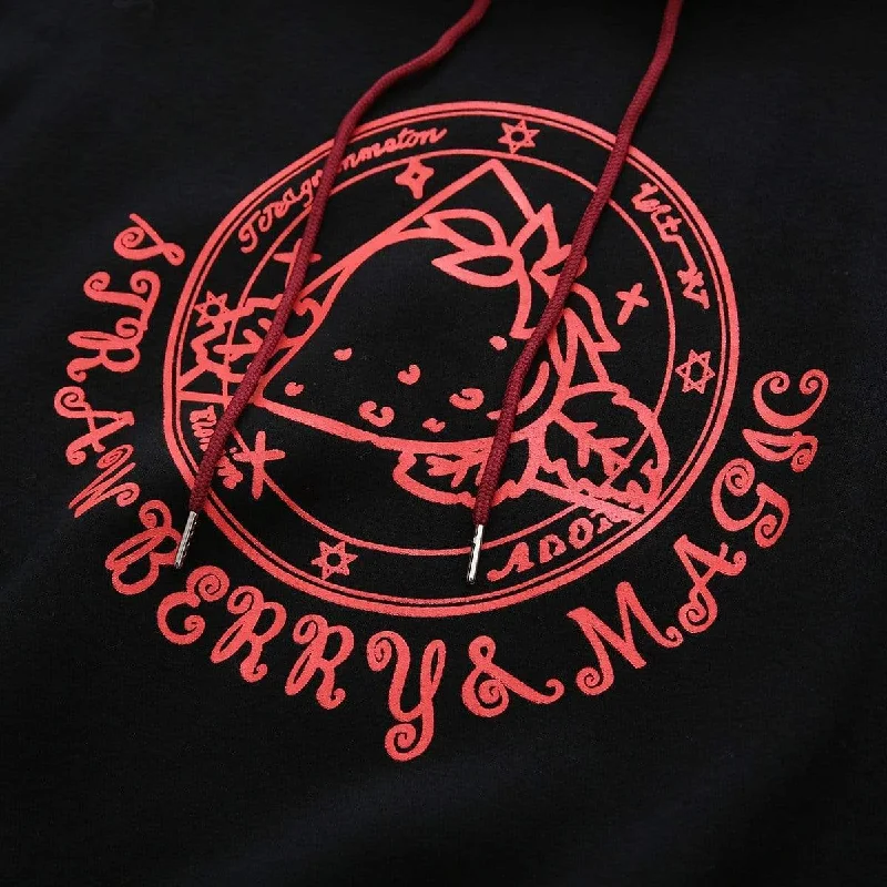 Women's Sweet Contrast Color Strawberry Magic Circle Hoodies