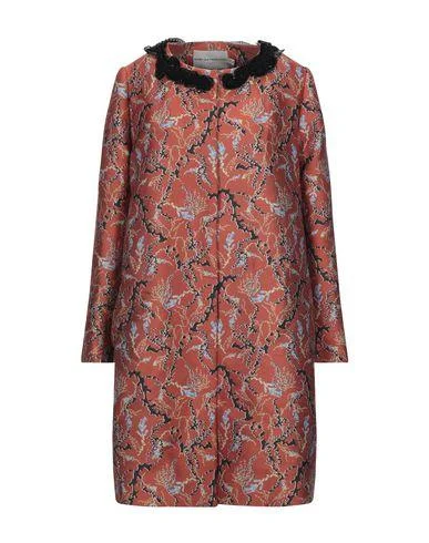 Mary Katrantzou Women Overcoat Rust 14 UK