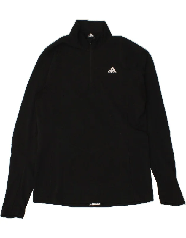 ADIDAS Womens Climalite Pullover Tracksuit Top UK 16 Large Black Polyester