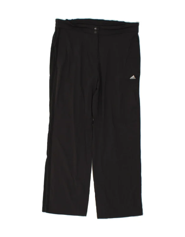 ADIDAS Womens Climalite Tracksuit Trousers UK 16 Large  Black Nylon