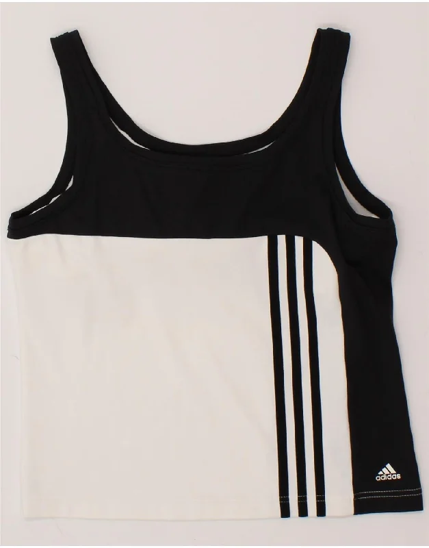 ADIDAS Womens Crop Vest Top UK 16 Large White Colourblock Polyamide