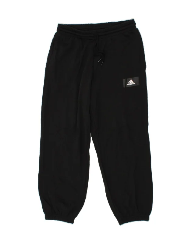 ADIDAS Womens Tracksuit Trousers Joggers UK 14 Medium Black Cotton