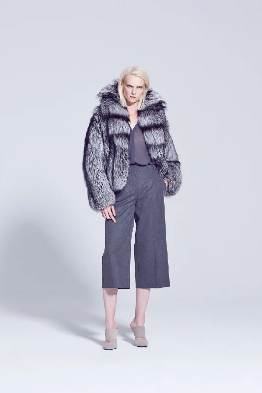 Anya Silver Fox Fur Jacket