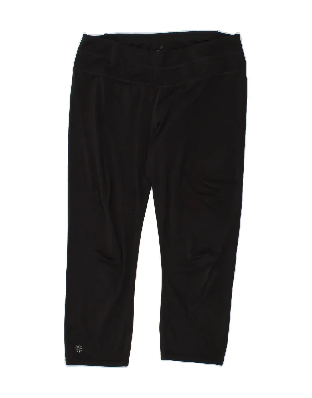 ATHLETA Womens Tracksuit Trousers UK 14 Large Black Polyester