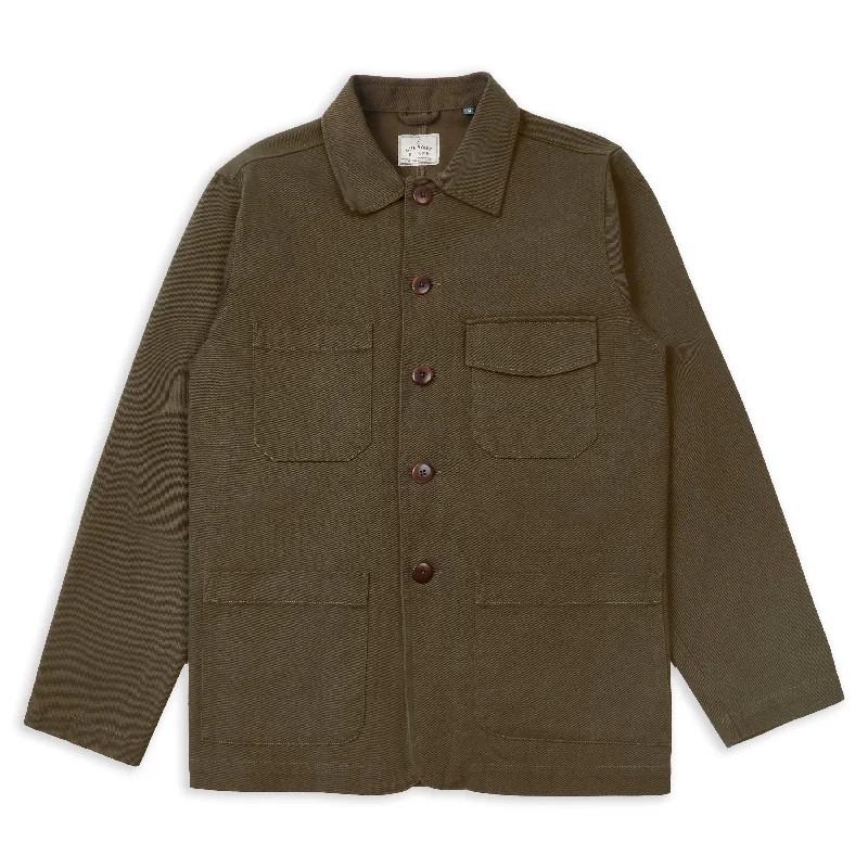 Burrows & Hare Cotton Jericho Jacket - Green Twill