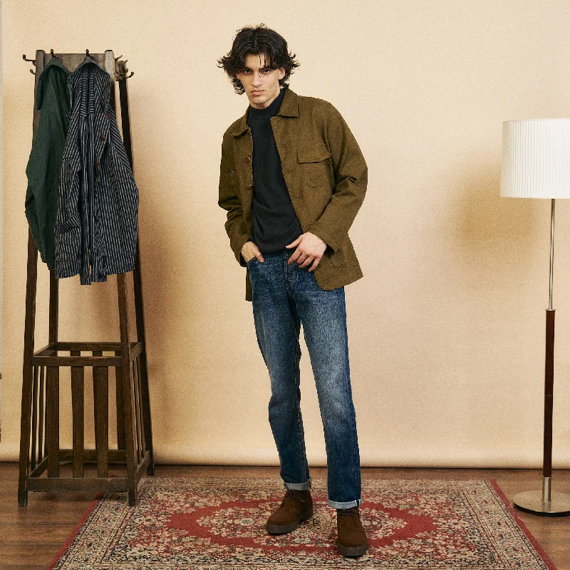 Burrows & Hare Cotton Jericho Jacket - Green Twill