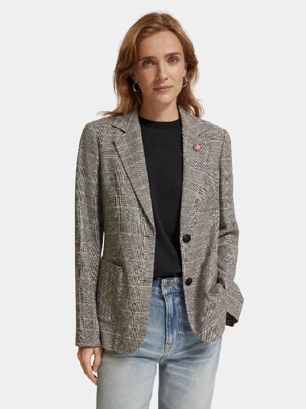 Checked single-breasted blazer