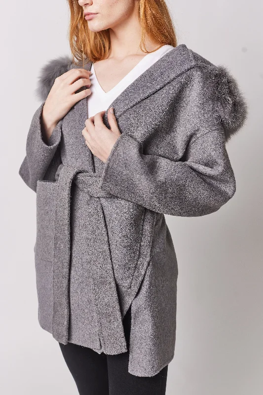 Constance Cashmere Coat - Grey