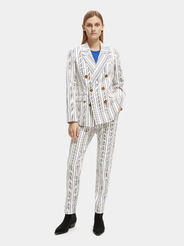 Double-breasted striped blazer