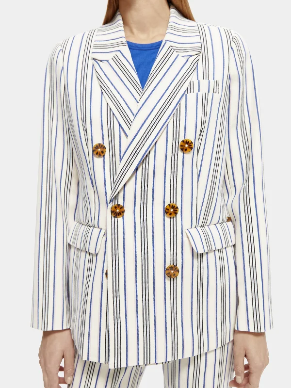 Double-breasted striped blazer