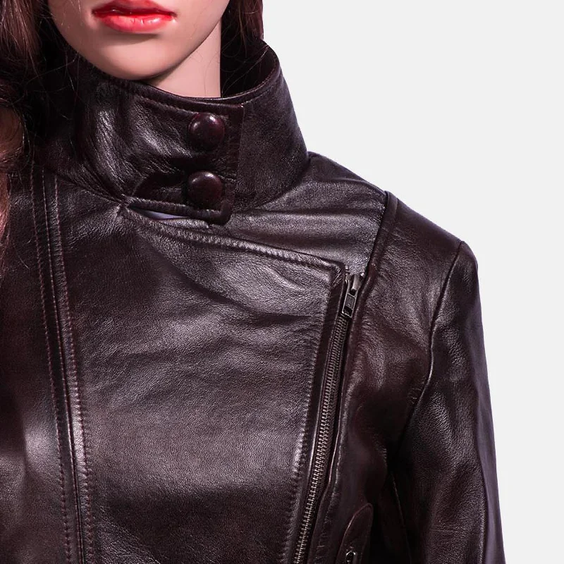 Express Smolder Black Leather Biker Jacket for Women