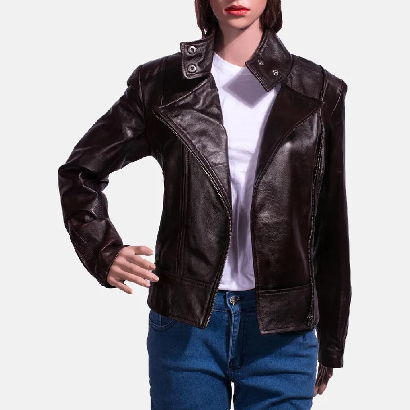 Express Smolder Black Leather Biker Jacket for Women