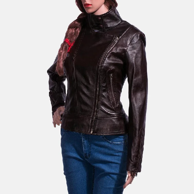 Express Smolder Black Leather Biker Jacket for Women