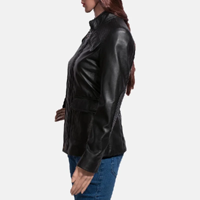 Express Strada Black Leather Jacket for Women