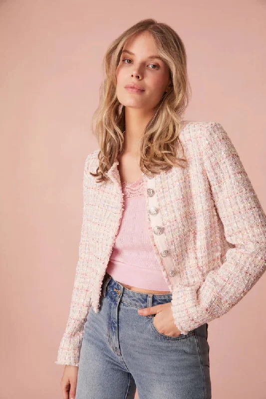 Falima Tweed Cropped Jacket - Birthday Cake