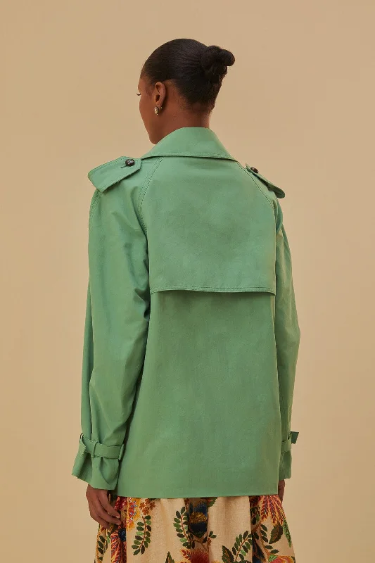 Green Short Trench Coat