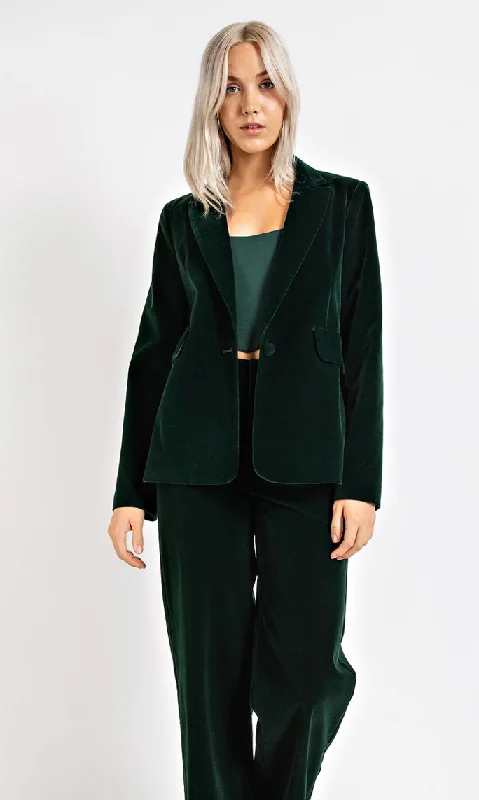 Hunter Green Velvet Blazer