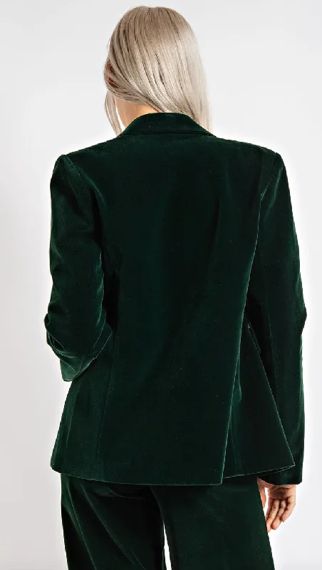 Hunter Green Velvet Blazer