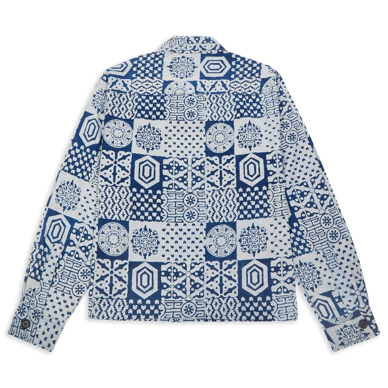 Kardo Bodhi Jacket - Block Print Blue