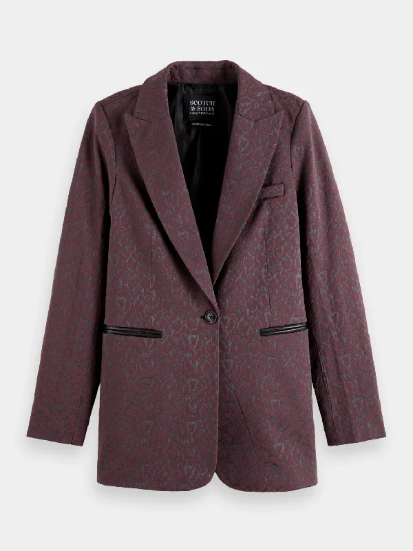 Leopard jacquard blazer