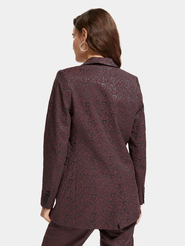 Leopard jacquard blazer