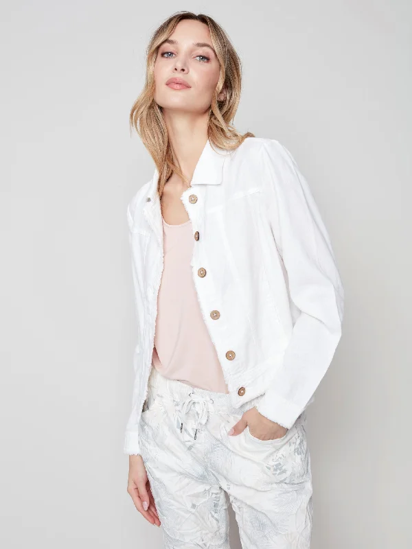 Linen Blend Jacket - White