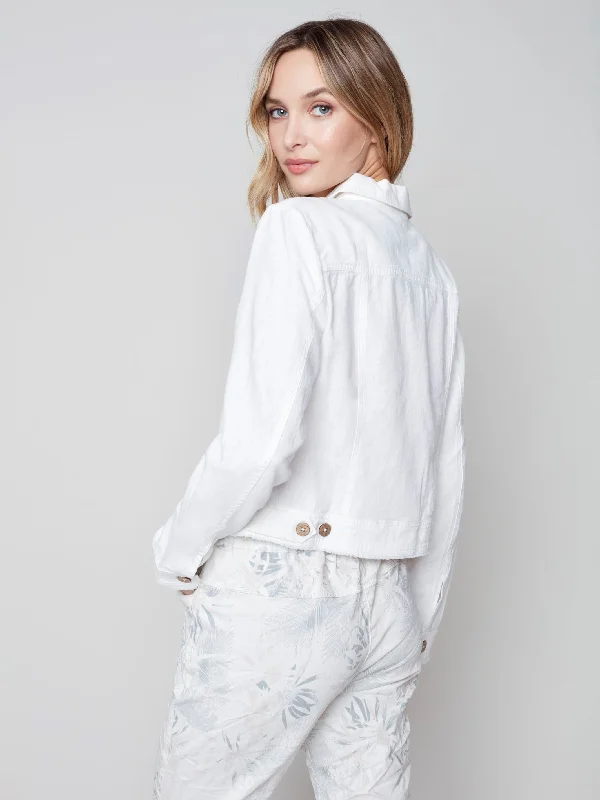 Linen Blend Jacket - White